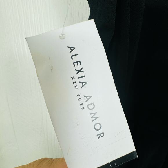 Alexia Admor Meghan Jumpsuit Black Size 8 NWT Classic Neutral Preppy Career Med - Picture 7 of 15
